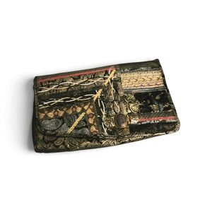 Vintage Carlo Fiori Multicolor Abstract Velvet Brocade Envelope Tassel Bag OOAK